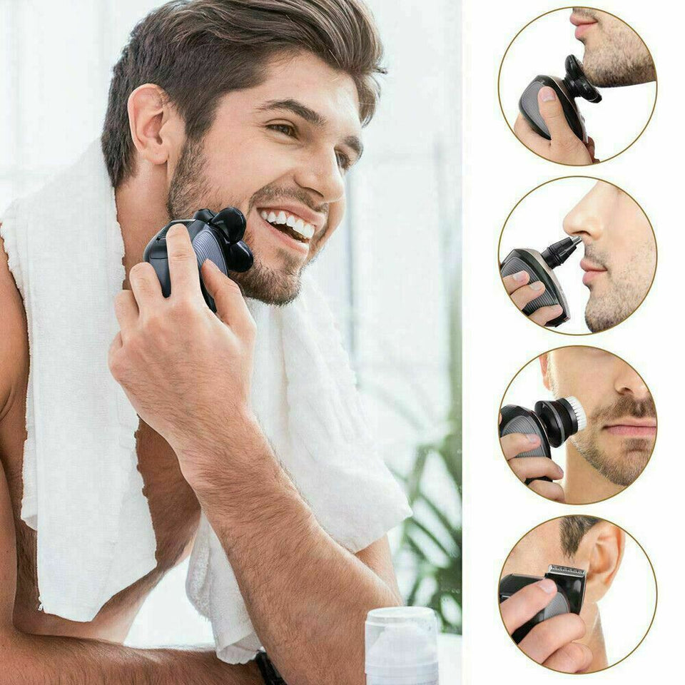 5 IN 1 4D Rotary Electric Shaver Rechargeable Bald Head Shaver Beard Trimmer US