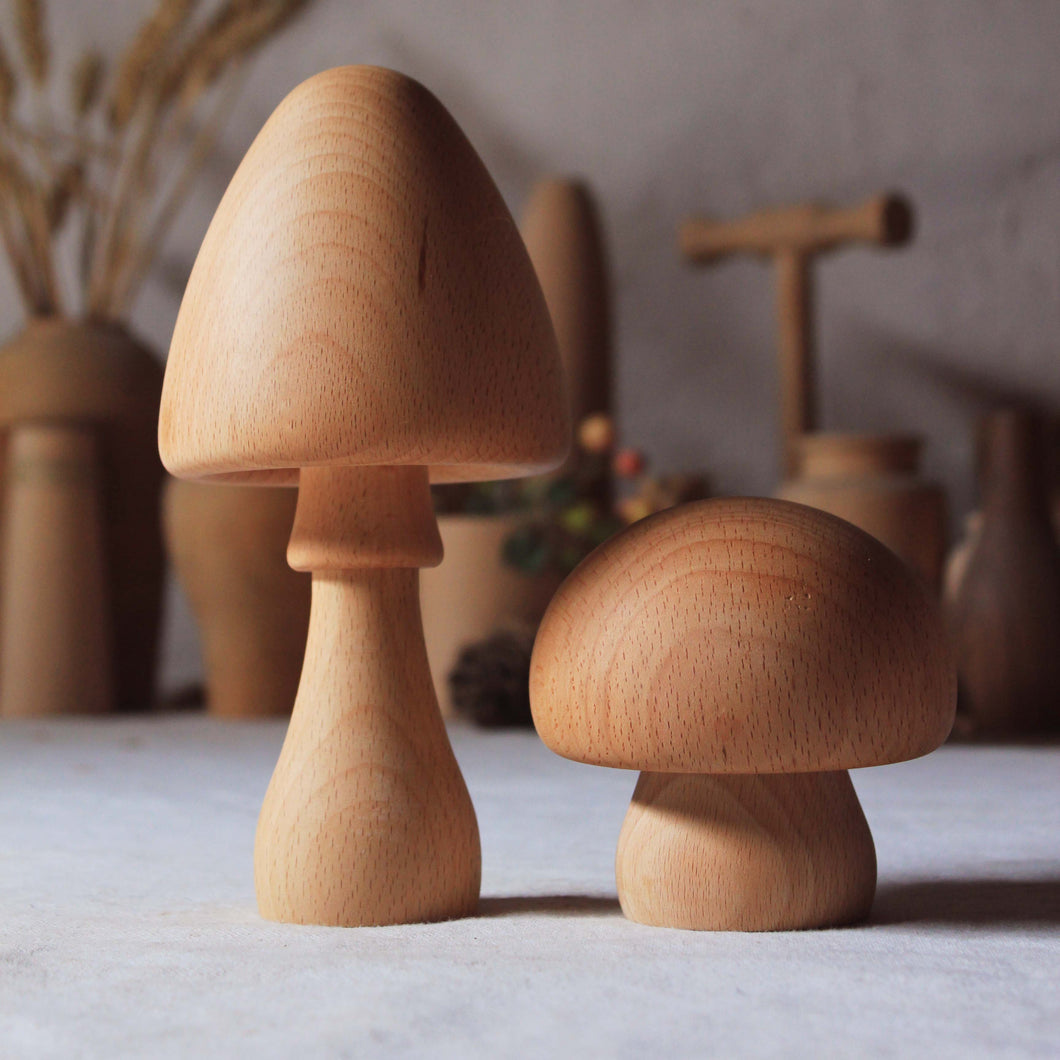 Solid Wood Mushroom Shape Rechargeable Night Light