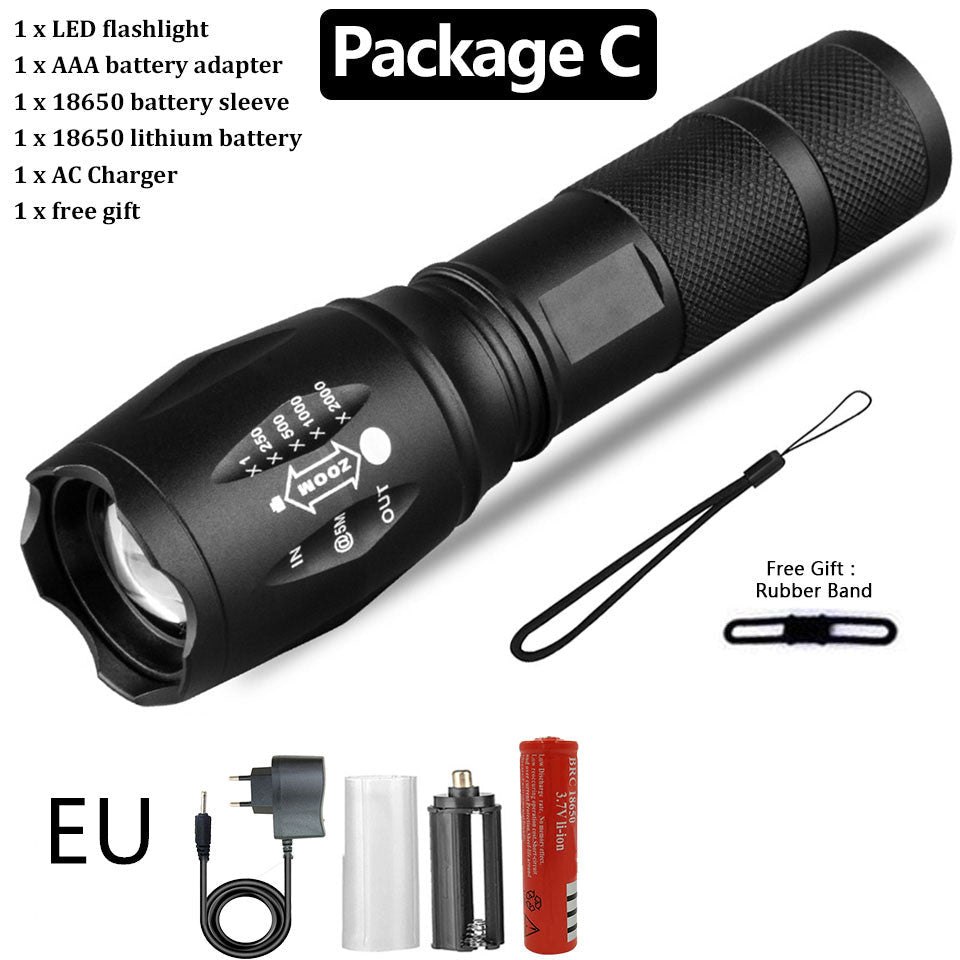 Strong Light Flashlight Special Forces Rechargeable Home Self-Defense Waterproof Riding Mini Camping Premium Super Bright Flashlight