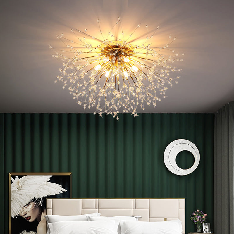 Dandelion Bedroom Crystal Ceiling Lamp