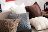 Thick wool knitted pillowcase