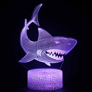 Shark series 3d small table lamp creative colorful touch LED light