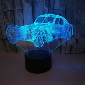 Car usb 3D night light classic car 3D lighting