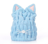 Cute Cat Ears Hair-Drying Towel Bath