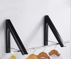 Punch-free Space Aluminum Foldable Invisible Folding Retractable Wall Hanger for Waterproof Hanging Underwear Coat Hanger