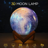 LED USB Star Galaxy Moon Lamp Stand Remote 3D Bedroom Night Light USB LED Earth Planet Lamp