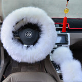 Three-piece wool steering wheel cover
