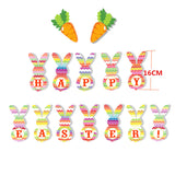 Creative Easter Decorations Banner Bunting Bunny Eggs Pull Flag