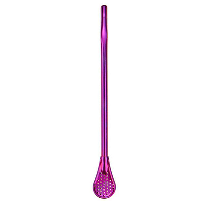 Stirring Spoon With Stainless Steel Filter Straw