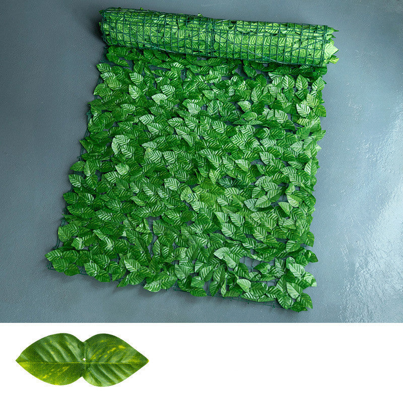 Foreign Trade Simulation Green Radish Leaf Fence Net Artificial Plastic Fence Balcony Fence Simulation Fence Garden Fence