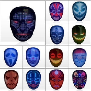 New Arrival LED Mask Face-changing Glowing Mask APP Control DIY Shining Mask for Holiday DJ Party Carnival