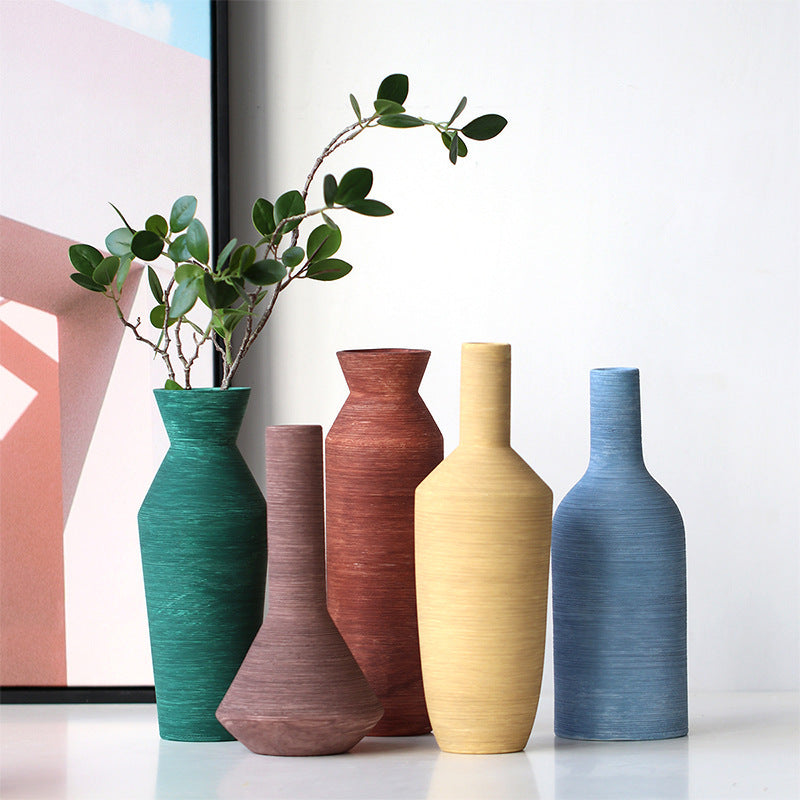 Ceramic Vase Brushed Nordic Modern Minimalist