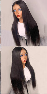 Real Human Hair Smooth Hair Wig T-Shaped Front Lace Headgear