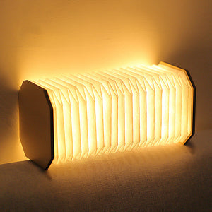 Creative Gift Led Portable Retro Lamp Usb Rechargeable Wooden Lamp 360 Degree Folding Organ Lamp