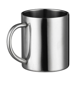 Amazon Cross-border Creative Simple Double Layer Straight Custom Logo Handle Cup 304 Stainless Steel Water Cup Coffee Cup
