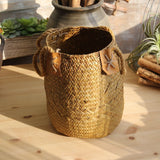 Rural Style Storage Of Natural Straw Woven Flower Pots