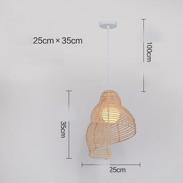 2016 NEW Snail Rattan Pendant Light, Creative Art Southeast Asia Vintage Pendant Lamp Reading Room Wicker Light
