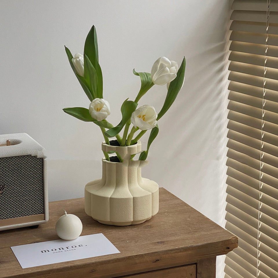 Ceramic Vase Decoration Flower Desktop Nordic Medium Countertop Home Study Room Floral Art