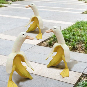 New Banana Duck Decor Creative Art Ornament Creative Furnishing Articles Interesting Jardin Garden Decoration Statue
