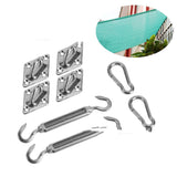 8Pcs Stainless Steel Sun Sail Shade Shade Canopy Fixing Fittings Accessory Kit Safety Sun Canopy Fixing Fittings