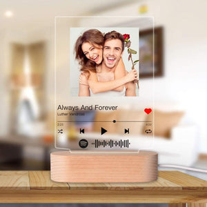 Customizable Photo Music Album Cover Night Light Carved Name Song Photo Frame