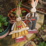 American country retro style wooden old rabbit ornaments