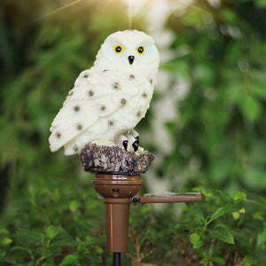Outdoor Garden LED Solar Owl Ground Plug Light