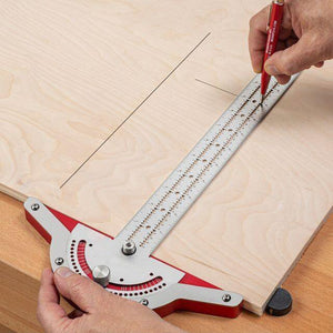 Woodworkers Edge Ruler Protractor Angle Protractor Two Arm Woodworking Ruler Measure Instruments Carpentry Tools