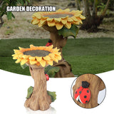 Garden Statue Resin Sunflower Bird Bath Bird Feeders Garden Decoration Accessories