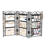 Necklace And Earring Jewelry Stand Display Rack 3 Doors Style Metal Stand Holder Display Shelf Jewelry Organizer