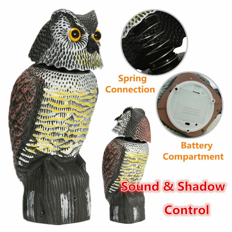 360 Degree Rotation Outdoor Garden Farm Bird Repellent Owl Decoy