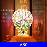 3D Firework Bulb Decoration Bulb Colorful Multi-Reflection Silver Plated Glass Lamp