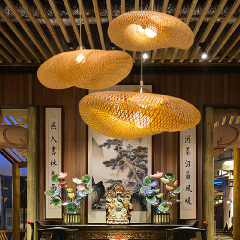 Bamboo Chandelier Chinese Zen Tea Room Lamp