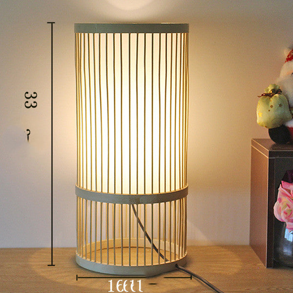 Bamboo Woven Modern New Chinese Bedroom Bedside Lamp
