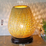 Bamboo Woven Modern New Chinese Bedroom Bedside Lamp