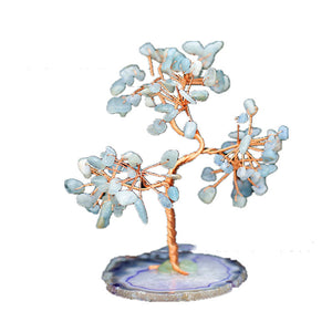 Creative Aquamarine Crystal Fortune Tree Ornament