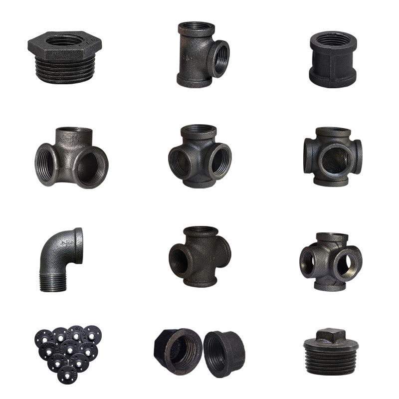 Malleable Steel Galvanized Pipe Fittings Three-dimensional Four-way Corner Four-way