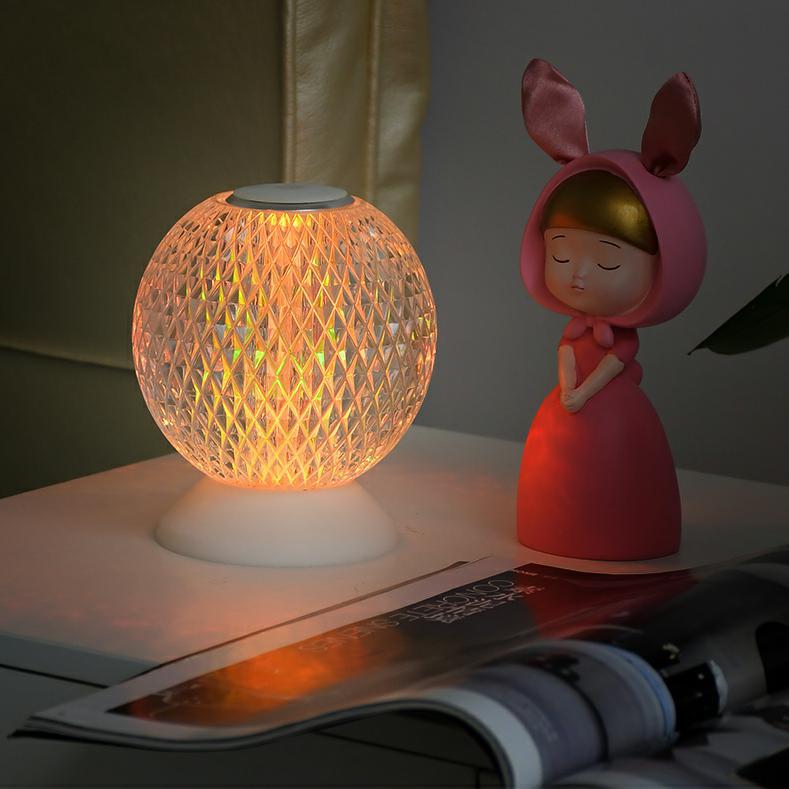 Acrylic Crystal LED Bedside Lamp RGB Touch Switch Desk Lamp Home Decoration Romatic Bedroom Bedside Desk Lamp
