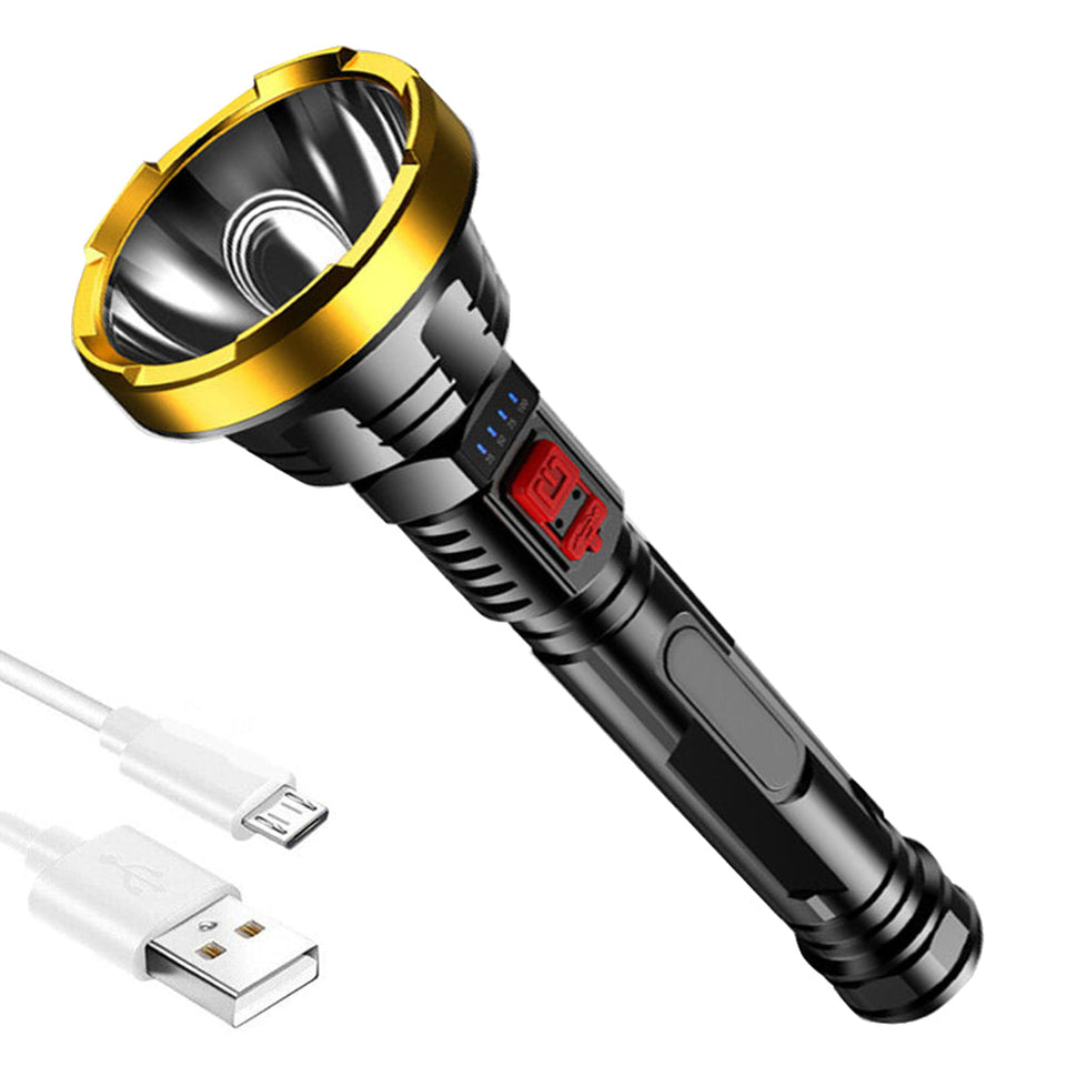 Plastic Bright Flashlight USB Charging Led Super Bright Long Shot