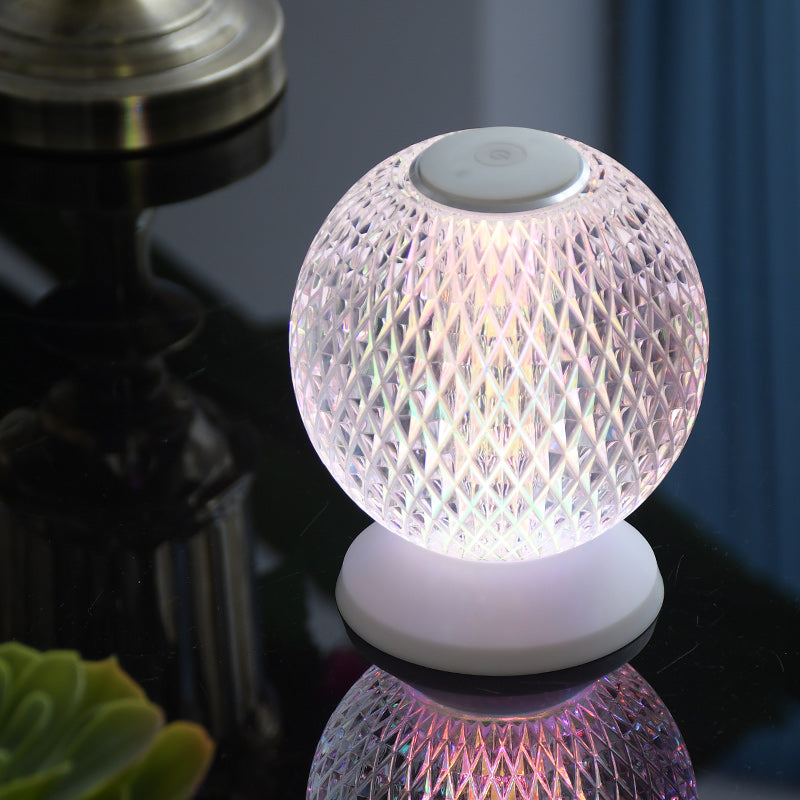 Acrylic Crystal LED Bedside Lamp RGB Touch Switch Desk Lamp Home Decoration Romatic Bedroom Bedside Desk Lamp