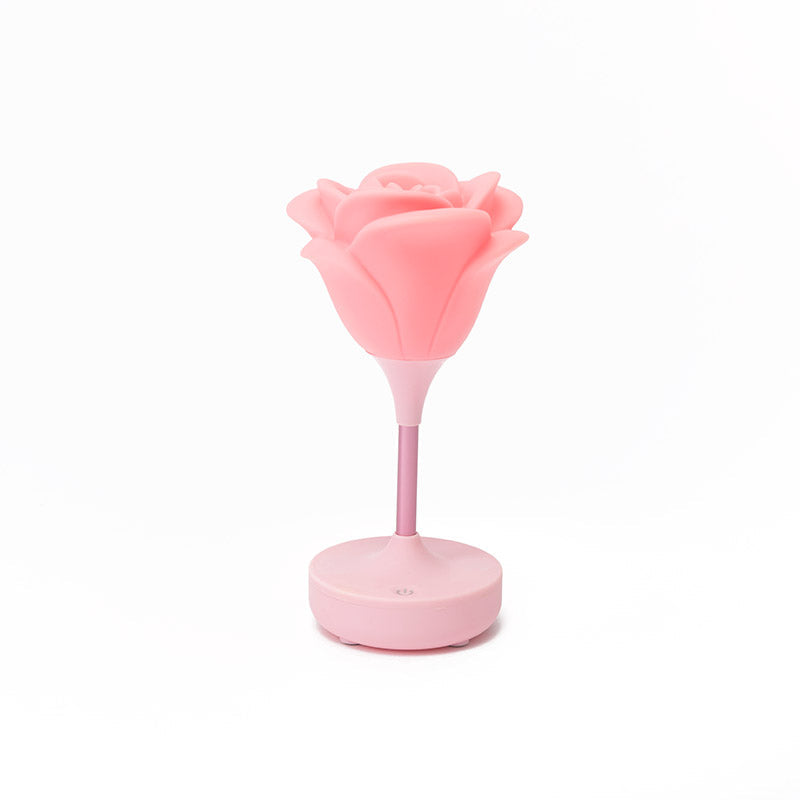 Touch rose usb night light bedroom silicone led