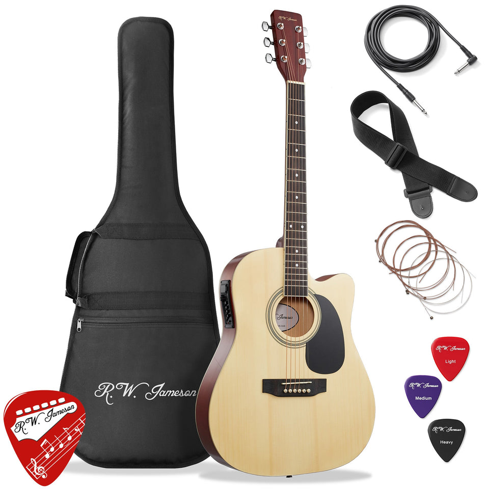 Thinline Cutaway Acoustic Electric Guitar with Gig Bag - Right Handed