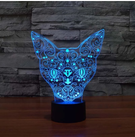 3D Color Cat Changing Night Light Indoor LED