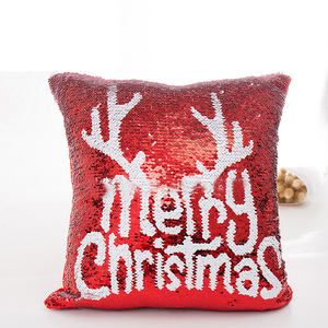Red Christmas double-sided sequin pillowcase