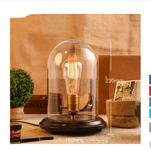 Creative Wooden Table Lamp With Adjustable Brightness For Coffee Shop