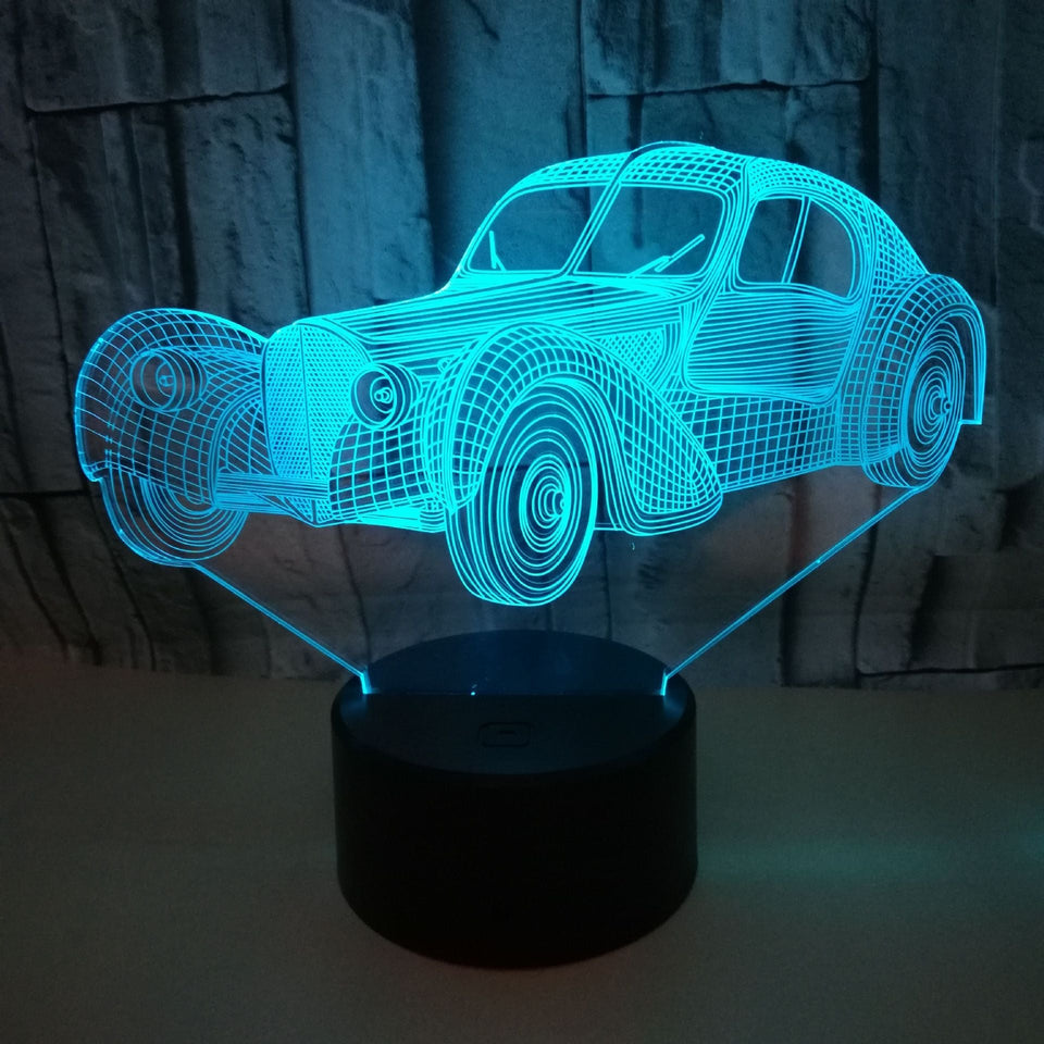 Car usb 3D night light classic car 3D lighting