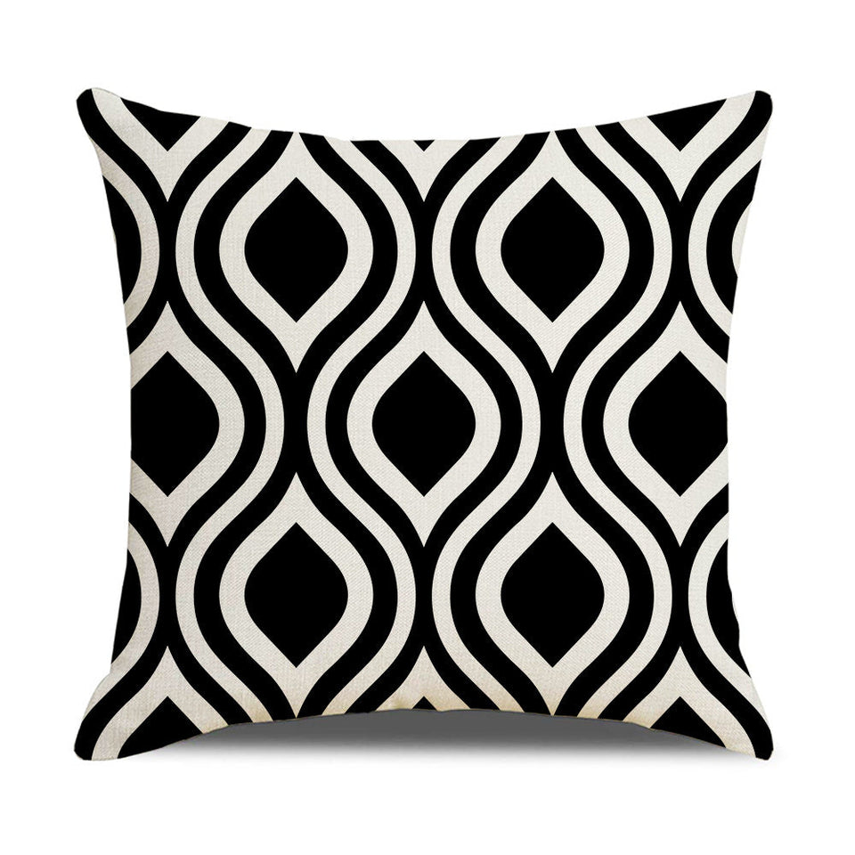 Cross-border Pillowcase Simple GeometryHot Sale Linen Pillowcase Sofa Pillow Household Items