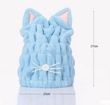 Cute Cat Ears Hair-Drying Towel Bath