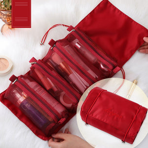 Four In One Mesh Cosmetic Foldable Carry On Toiletry Bag