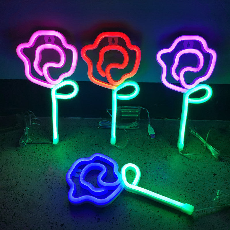 Bedroom Decoration Led Rose Neon Lights